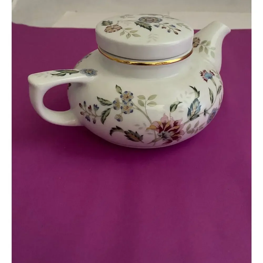 Vintage Andrea by Sadek Buckingham Floral Small Teapot with Lid Made In Japan
